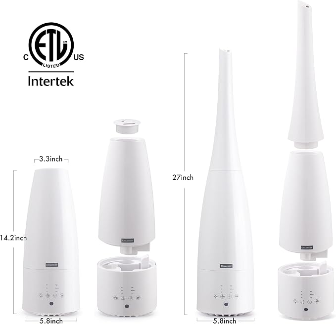 Warm and Cool Mist Humidifier for Home/Bedroom with Remote Control 2.3L Smart Air Humidifier for Desk/Office/Bedroom 25dB Whisper Quiet with Auto Shut off - Image 4