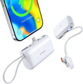 TORRAS iPhone 16 Portable Charger, 5000mAh 22.5W Power Bank with Built-in USB-C Cable, Fast Charge Battery Pack for iPhone 17/16/15, Galaxy S25, Google for Travel Outdoor Hiking Backup Battery, White by TORRAS