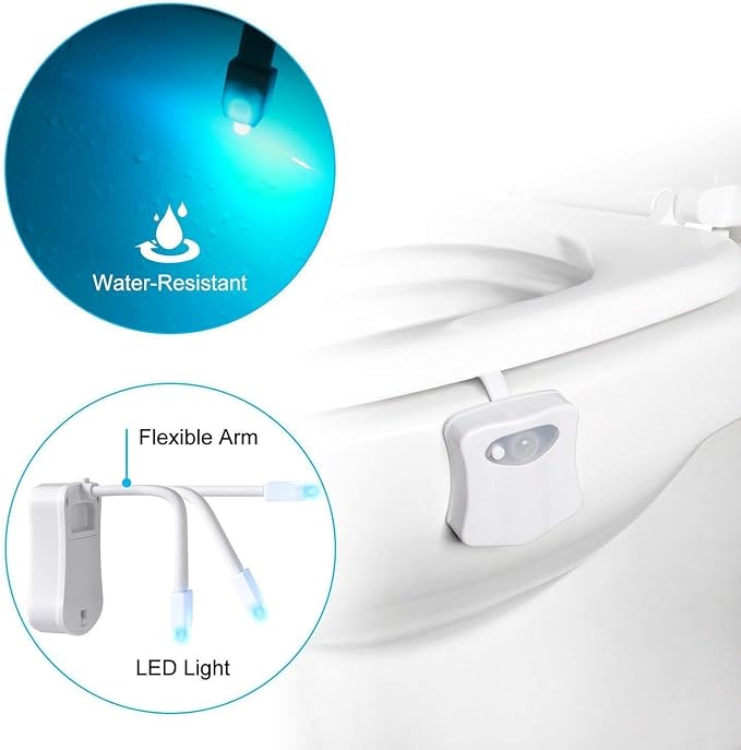 ZEZHOU Original Toilet Night Light 2 Pack, Motion Sensor Activated LED Lamp - Image 6