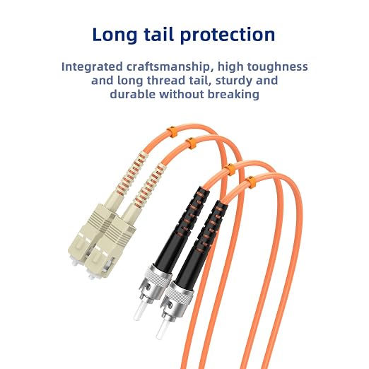 SC/UPC to ST/UPC Fiber Patch Cable OM1 Multimode Duplex 62.5/125μm 60M/196FT - Image 5