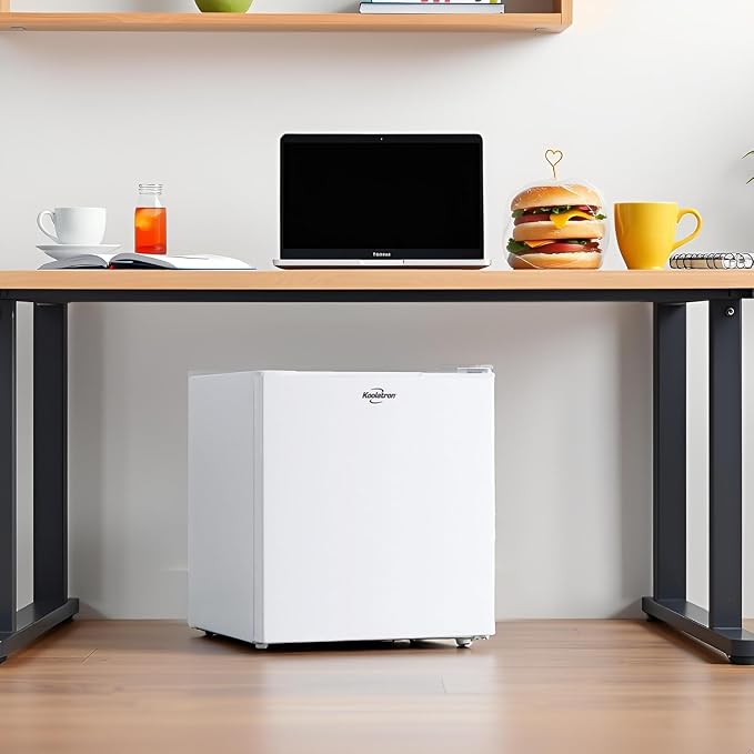Koolatron 1.6 Cu.Ft Mini Fridge with Freezer Reversible Single Door Compact Refrigerator Adjustable Thermostat Energy Saving Mini Fridge for Bedroom Office Dorm Neveras Pequeñpara (White) - Image 2