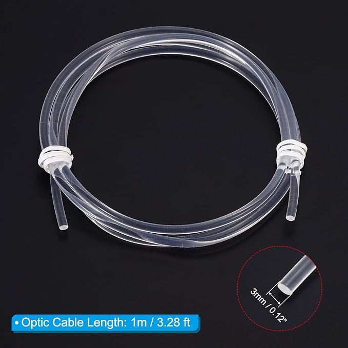 PATIKIL 3mm 1m PMMA Side Glow Fiber Optic Cable Kit, - Image 2
