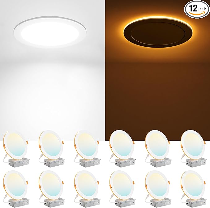 Amico 12 Pack 8 Inch 5CCT LED Recessed Ceiling Light by Amico