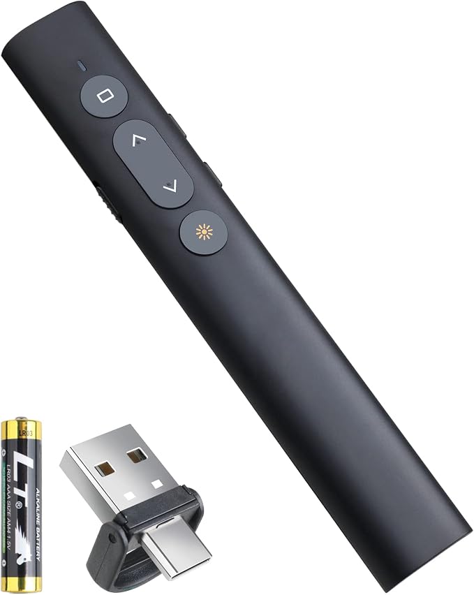 Presentation Clicker Presentation Remotes, Type C/USB A 2 in 1 Pointer by UBUYONE%C2%AE