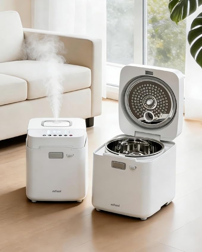 Mifasol Stainless Steel Humidifier, 3.3L Warm Mist Humidifiers for Bedroom, Easy Clean Steam Humidifiers for Home, Dishwasher Safe Humidifier Large Room, White by PureComfortPerfectHumidity