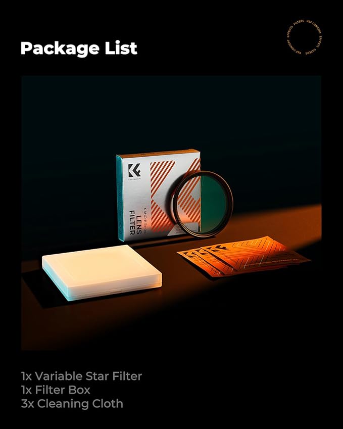 K&F CONCEPT 49mm Variable Star Filter Cross Screen Starburst Filter 4, 8 Points - Image 7