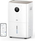 DREO 110-Pint Smart Dehumidifier for Basement, 4500 Ft² for Large Room, 2 Gallon Water Tank, Auto/Comfort/Constant Mode Dehumidifiers for Home, Bedroom, Bathroom, with Drain Hose, Starlight, 711S by DREO