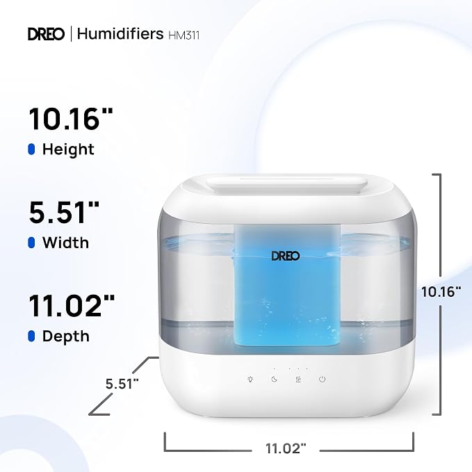 Dreo Humidifiers for Bedroom, 4L Top Fill for Large Room, 36H Runtime, 28 dB Quiet Supersized Cool Mist Air Humidifier for Baby Nursery, Plants, Indoor, Night Light, Easy to Clean & Fill, Gray - Image 10