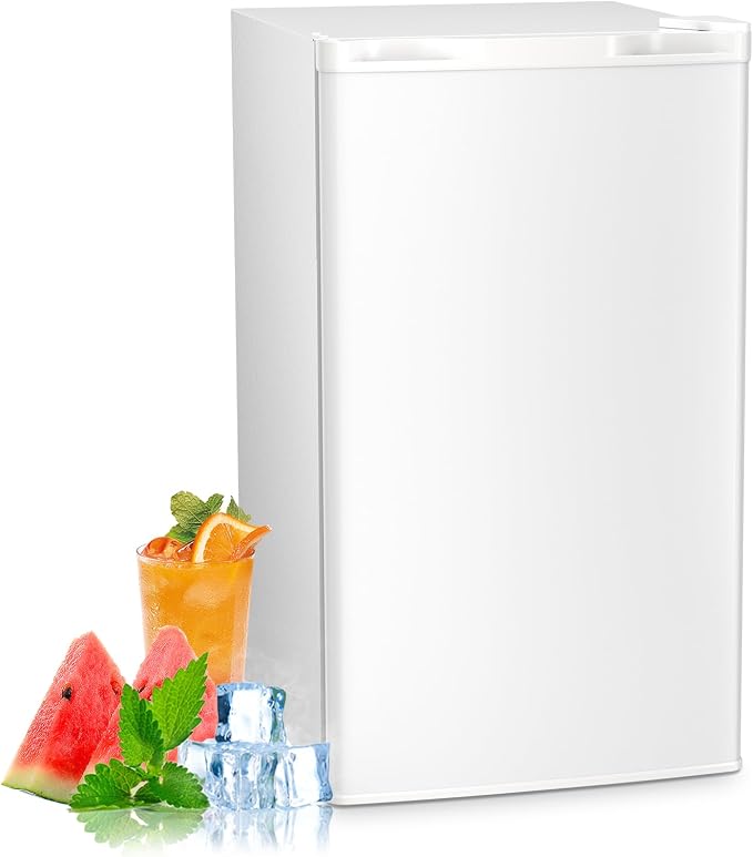 Antarctic Star 3.2 Cu.Ft. Mini Fridge with Freezer, Small Refrigerators with Adjustable Thermostat, Low Noise, Energy Saving, Compact Refrigerators for College Dorm, Office, Bedroom, Apartment, White by AntarcticStar