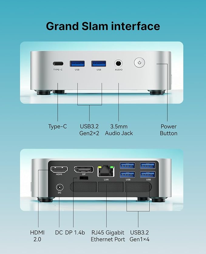 ACEMAGIC Mini PC Windows 11 Pro AMD Ryzen 7330U 16GB DDR4 RAM 256 SSD 28W | Multitasking, Quiet Cooling, Compact,Mini Computer, Triple 4K Display, HDMI, LAN, Home Office & Business PC - Image 8
