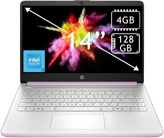 HP 2025 Student Laptop, Intel Processor N150(up to 3.6 GHz), 14 Inch LED Screen,16G RAM, 256GB Storange (128GB UFS+128GB MSD),1 Year Office 365, Windows 11 Home,Honey Lavender,w/YYY Accessories by Unknown