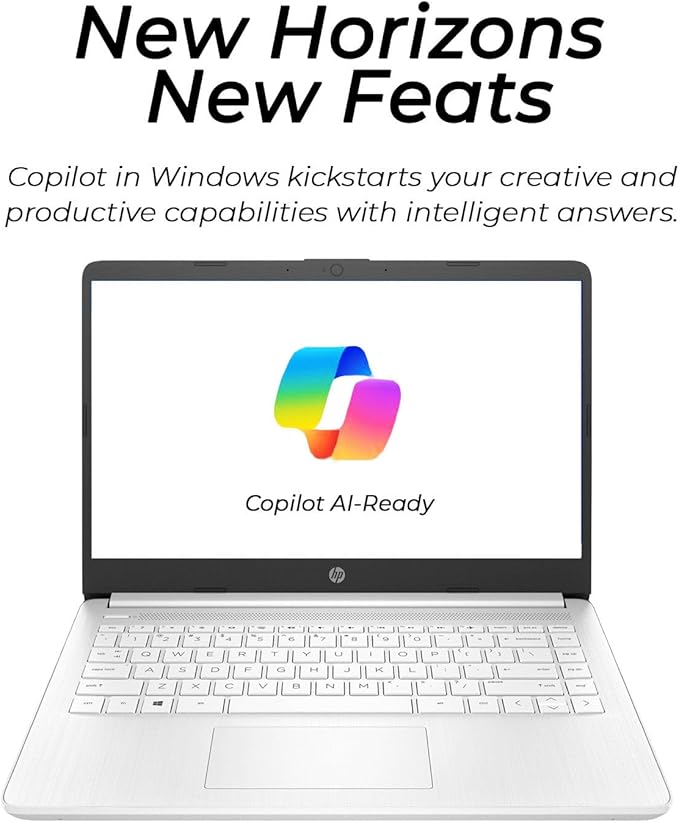 HP New Everyday Slim Laptop • Microsoft Office 365 | Intel Core | 11.5 HRs Battery | Copilot AI | 4GB RAM • 64GB SSD | Windows 11 no Mouse | Snow White - Image 5