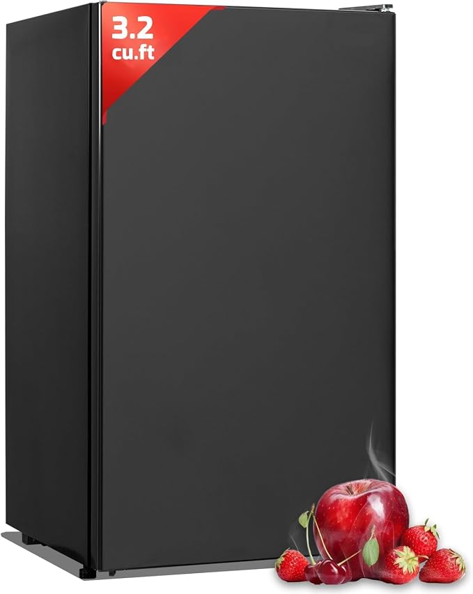 Smad Dorm Fridge 3.2 Cu.Ft, Compact Refrigerator with Freezer, Office Fridge with Chiller Box, Single Door Office Refrigerator 7 Levels Temperature Control, Low Noise by Smad