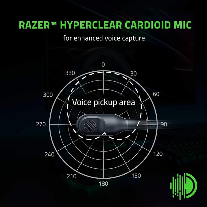 Razer BlackShark V2 X Gaming Headset: 7.1 Surround Sound - 50mm Drivers - Memory Foam Cushion - For PC, PS4, PS5, Switch - 3.5mm Audio Jack - Black | 7.1 Surround Sound, 50mm Drivers, Cardioid Mic, Lightweight, Memory Foam, Noise Isolating Earcups, for... - Image 4