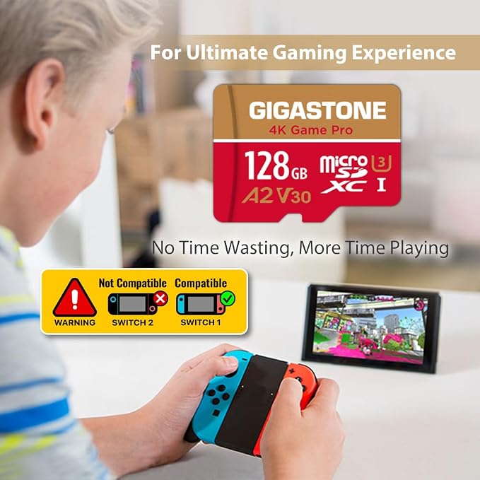 【For Switch 1 Only】GIGASTONE 128GB Micro SD Card, 4K Game Pro, MicroSDXC Memory - Image 5