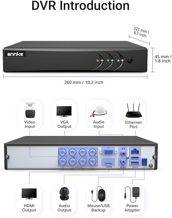 ANNKE 3K Lite 8CH Digital Video Recorder, H.265+ Hybrid 5-in-1 DVR - Image 9