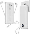 penaover Portable Charger with Built-in Cables&AC Wall Plug,Slim 10000mAh 22.5W Fast Charging Power Bank,5 Output 2 Input USB-C External Battery Pack Compatible with iPhones,Samsung,Android, etc by penaover