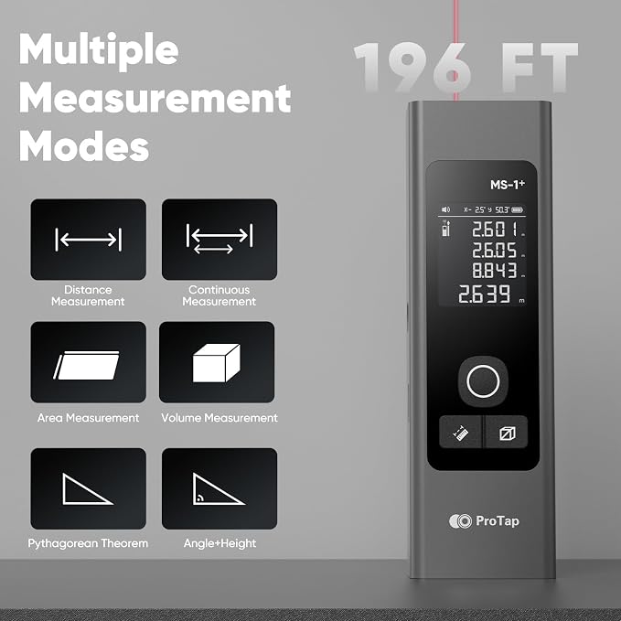 2-in-1 Laser Measure & Line Laser 196 FT - Image 3