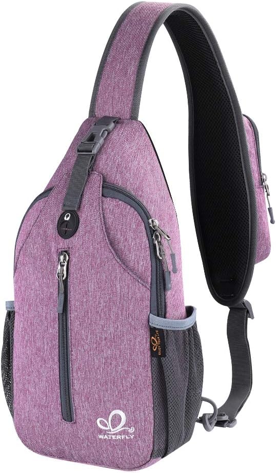 WATERFLY Crossbody Sling Backpack Sling Bag Travel Hiking Chest Bag Daypack by Waterfly