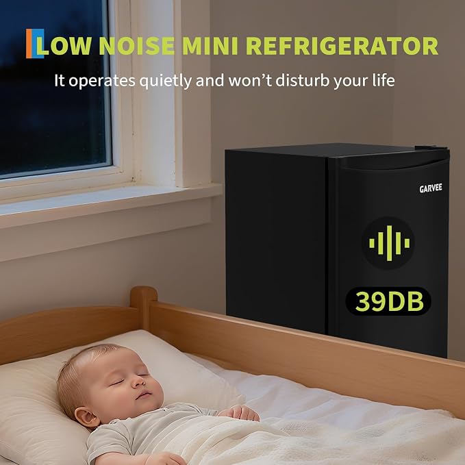 3.2 Cu. Ft. Mini Fridge Freezer, Energy-Efficient, Quiet, Adjustable Shelves - Image 6