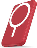 podoru for Magsafe Battery Pack, 5000mAh Magnetic Power Bank with Type-C Cable 20W PD Fast Charging Lighting Input Wireless Portable Charger for iPhone 17/16/15/14/13/12/ All Series-Red by PodoruPowerBank