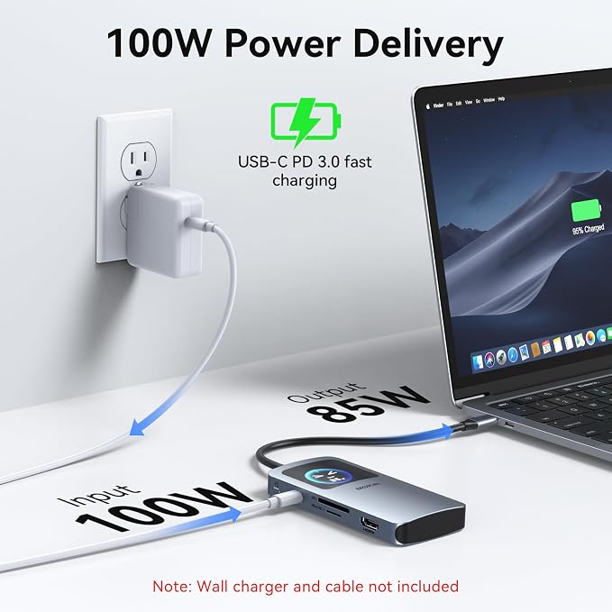 MOKiN 7 in 1 USB C Hub, 4K@60Hz Smart LED Docking Station - Image 5
