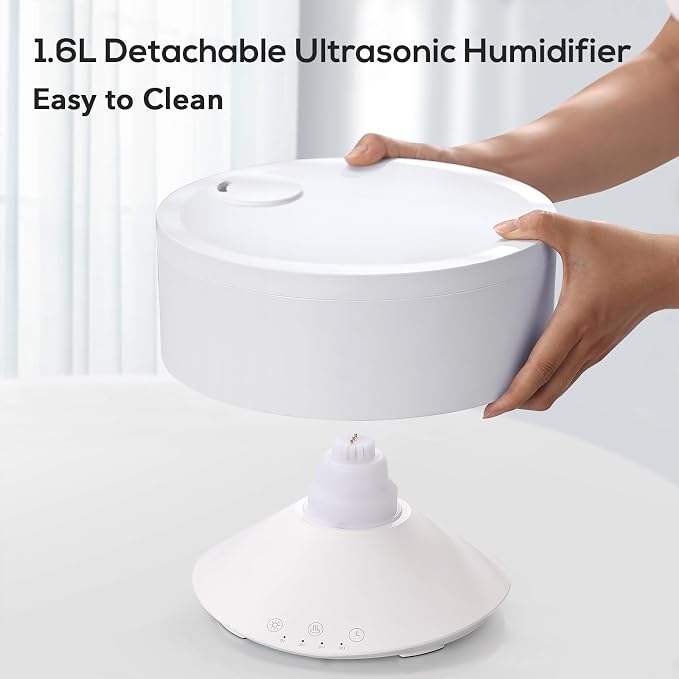 Large Humidifiers Easy to Clean,1.6L, Essential Oil Diffuser, Colorful Light,Ultrasonic Top Fill Cool Mist Humidifiers for Bedroom Baby Plants,Ultra Quiet,Last up to 20 Hrs,Levoair - Image 2