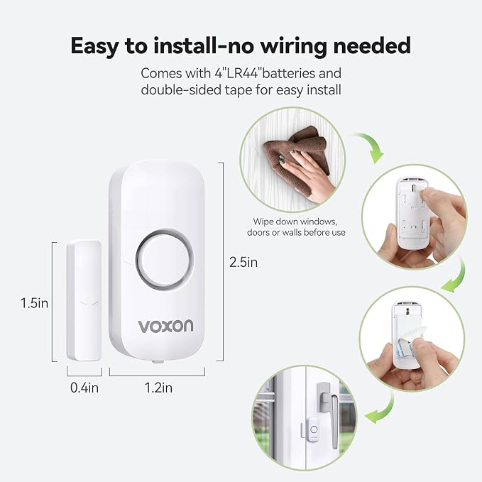Door Alarms for Kids Safety, VOXON Window Alarm Door Alarm for Home Security - Image 3