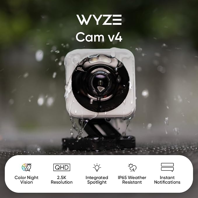 WYZE Cam v4, 2.5K HD WiFi Smart Home Security Camera, Indoor/Outdoor, Pet/Baby - Image 2