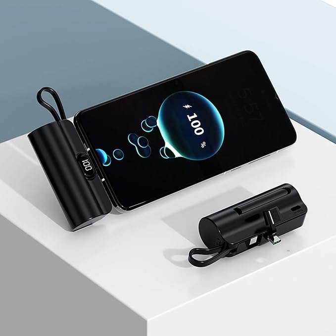 Mini power bank 5500mAh Portable Power Bank,Dual USB-C ports Cell Phone Power Charger, LCD LED Display Battery Compatible with iPhone17/16/15 plus/15 pro/15 pro Max/Android phone/Samsung/Moto/LG etc - Image 9
