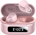 TOZO NC9 Hybrid Active Noise Cancelling Wireless Earbuds, 60H, LED Display | 6 Mic ENC Clear Calls, Deep Bass Sound, IPX8, in Ear Bluetooth 5.3 Headphones,32 EQs via APP, Comfort Fit Ear Buds, Pink by TOZO