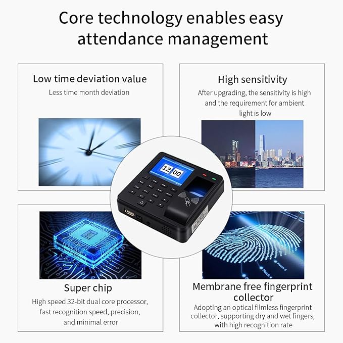 Access Control Time Attendance Machine Fingerprint Recognition/Password/Card - Image 6