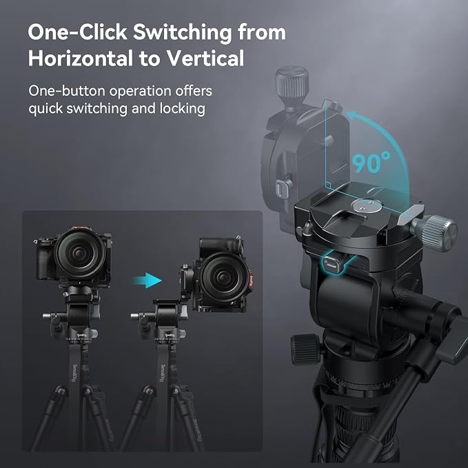 SmallRig CT195 Video Tripod Kit, Max Load 15kg / 33Ibs - Image 2