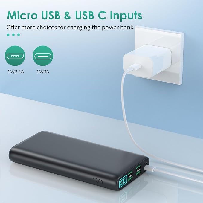 Portable Charger 38800mAh Power Bank with 5 Outputs & 2 Inputs,PD USB C In&Out Fast Phone Charging External Battery Pack Backup,Travel Essential Outdoor for iPhone 17/16/15,Android Samsung Galaxy etc - Image 8