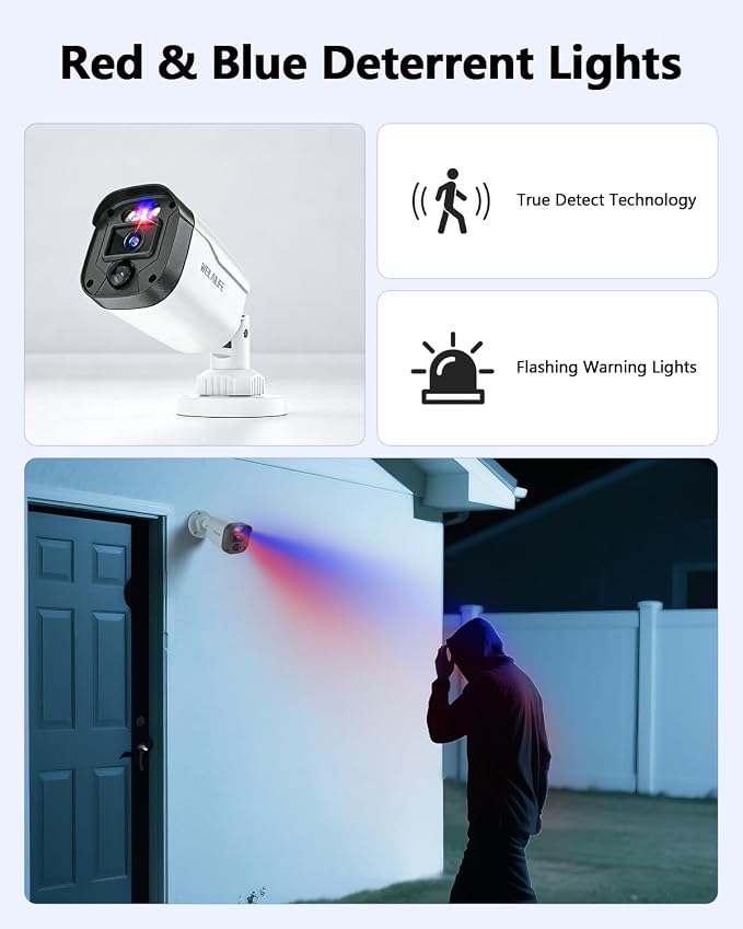【90ft Super Night Vision】 5MP Outdoor Wired Security Camera System, Home Video - Image 3