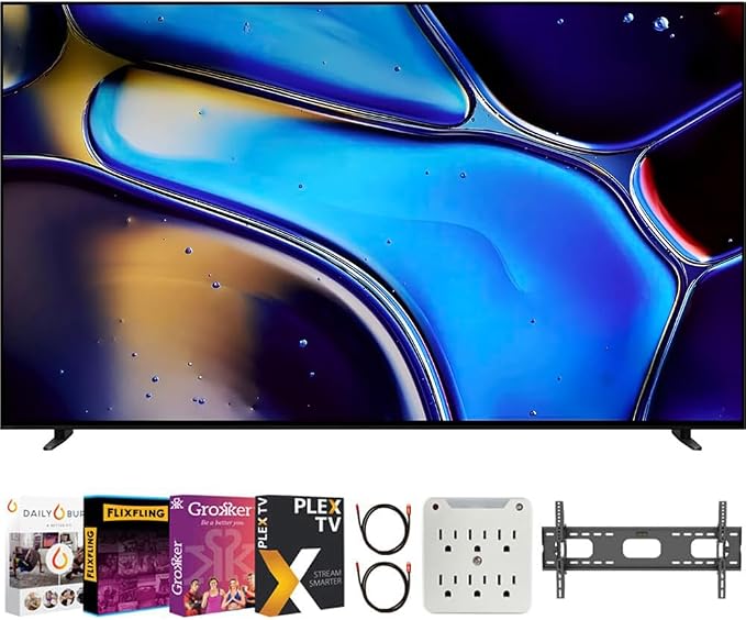 Sony K77XR80 BRAVIA 8 77 inch 4K HDR Smart OLED TV 2024 Bundle with Premiere Movie Streaming Package & TV Setup Bundle with Wall Mount + Surge Adapter + HDMI Cable & More by Unknown