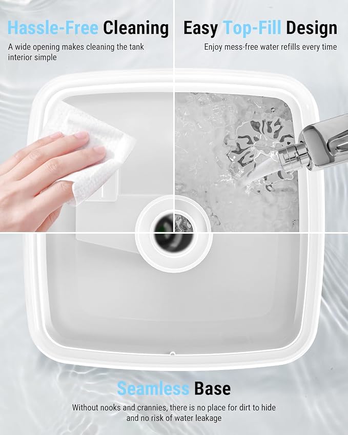 Bear Humidifiers for Bedroom, 2.5L Cool Mist Humidifiers and Oil Diffuser, Quiet Rapid humidifiers for Home Whole House, with Adjustable Mist Output and Auto Shut-off, White - Image 5