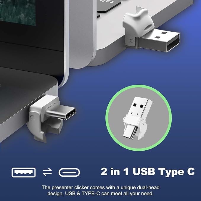 QUI Presentation Clicker with Volume Control, 2.4GHz USB Wireless Presenter - Image 3