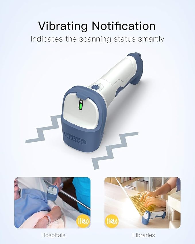 Inateck Bluetooth Barcode Scanner, 2D Wireless Barcode Scanner, 3 in 1 Reader - Image 4