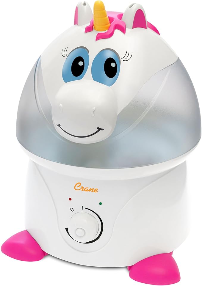 Crane Unicorn Ultrasonic Cool Mist Humidifier with Auto Shut-Off, For Baby Nursery and Kids Room, 1 Gallon Tank, Animal Humidifier For Kids Room by Crane