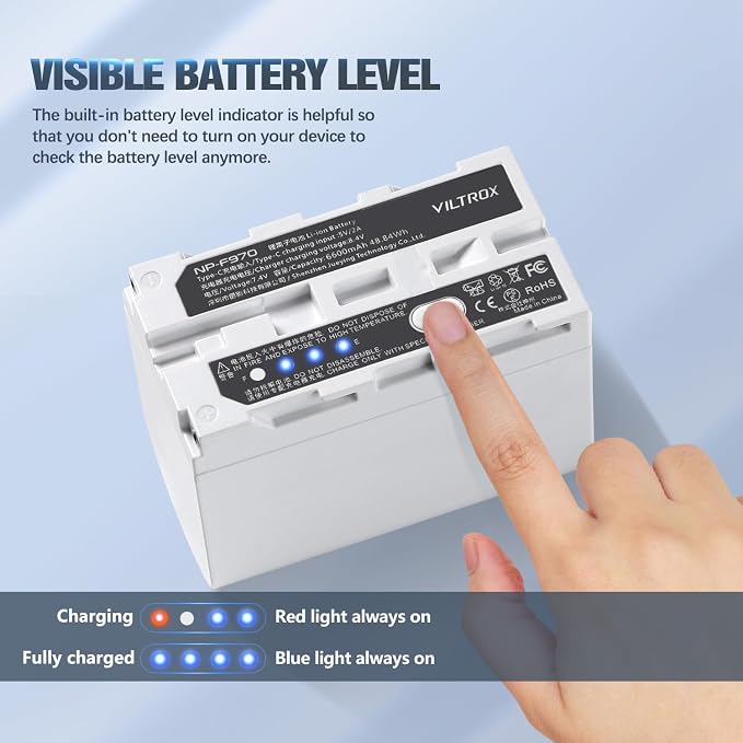 VILTROX NP-F970 Battery 2 Packs, Replacement - Image 5