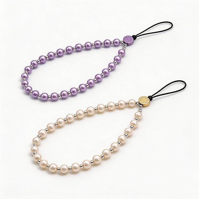 2 Pcs Phone Charm Beaded Strap Cute Cell Phone Wrist Straps String Accessories by Casecond