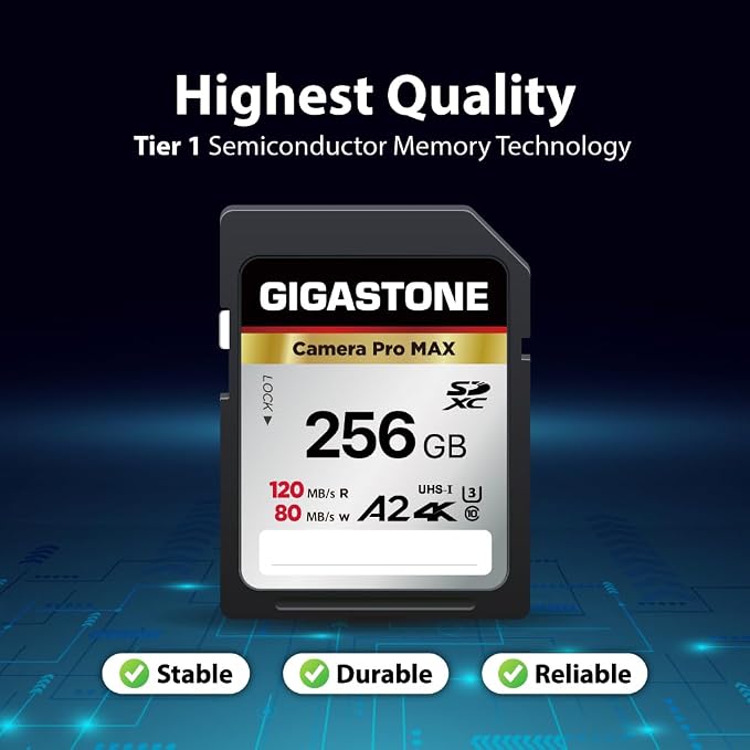 【5-Years Data Recovery】 GIGASTONE 256GB SD Card 2-Pack, 4K Camera Pro MAX - Image 6