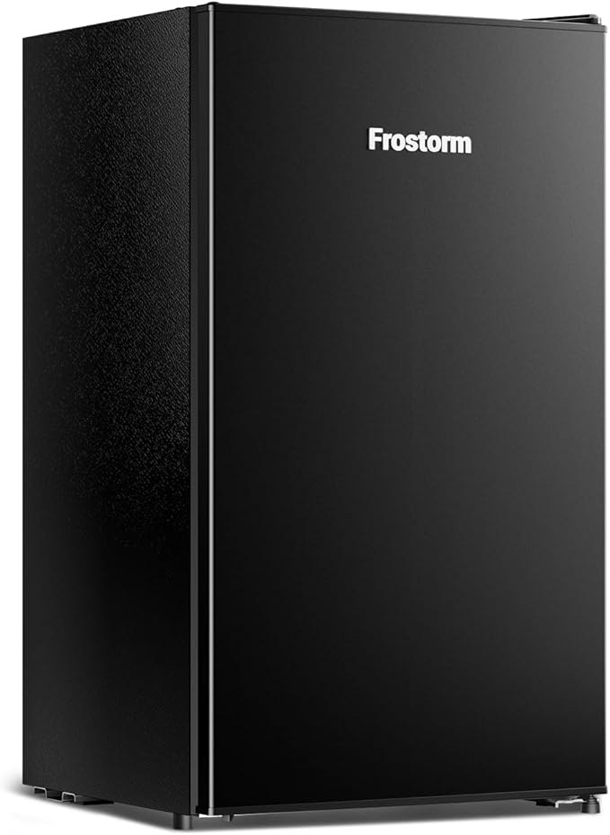 3.2 Cu Ft Mini Fridge with Freezer, Single Door Upright Freezer | Energy Efficient, Large Capacity, Reversible Door, ETL Certified, Small Refrigerator for Bedroom, Office & Dorm, Black - Image 2