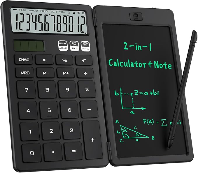 Desk Calculator with Erasable LCD Notepad Calculators ROATEE Desktop Basic by ROATEE
