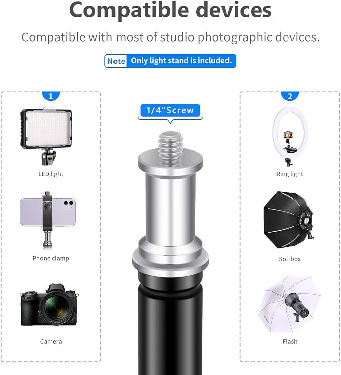 Neewer 75"/6 Feet/190CM Photography Light Stands - Image 5