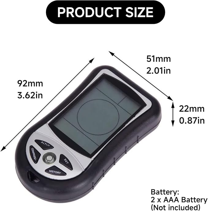 Digital Altimeter, Digital Compass, Hiking Thermometer, Barometer 8 in 1 - Image 3