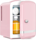 Antarctic Star 4L/6 Cans Compact Refrigerator,Portable Mini Fridge Skin Care,Cooler and Warmer for Bedroom,Car,Office & Dorm, Small Cooler for Cosmetics/Beverage/Food,PINK by AntarcticStar