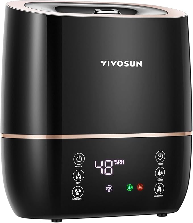 VIVOSUN 2-in-1 Warm and Cool Mist Humidifier, 5L Indoor Ultrasonic Air Humidifier with Essential Oil Tray for Bedrooms, Plants, Offices and Babies by VIVOSUN