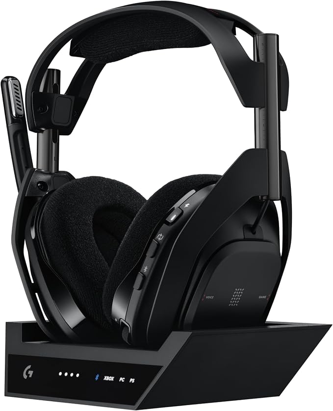 Logitech G Astro A50 X Multi-Platform Wireless Gaming Headset - Black | For PS5, Xbox, PC, Switch - PLAYSYNC Video & Audio Switcher, HDMI 2.1 4K 120Hz VRR, 24bit/48kHz, <24hr Battery, 2.4GHz & BT by Unknown